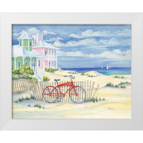 Beach Cruiser Cottage I White Modern Wood Framed Art Print by Brent, Paul