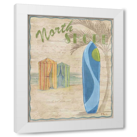 Surf City IV White Modern Wood Framed Art Print by Brent, Paul