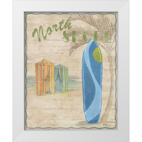 Surf City IV White Modern Wood Framed Art Print by Brent, Paul
