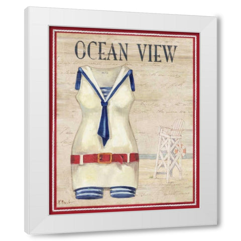Ocean View White Modern Wood Framed Art Print by Brent, Paul