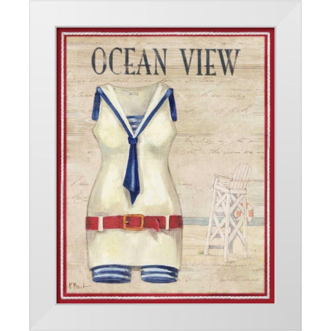 Ocean View White Modern Wood Framed Art Print by Brent, Paul