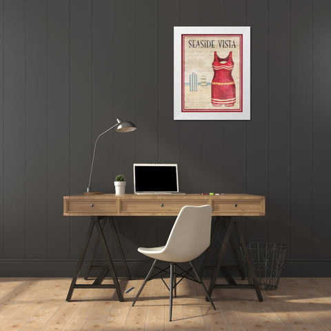 Seaside Vista White Modern Wood Framed Art Print by Brent, Paul