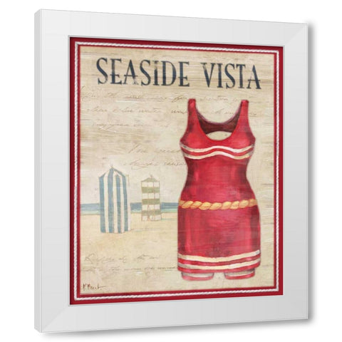 Seaside Vista White Modern Wood Framed Art Print by Brent, Paul