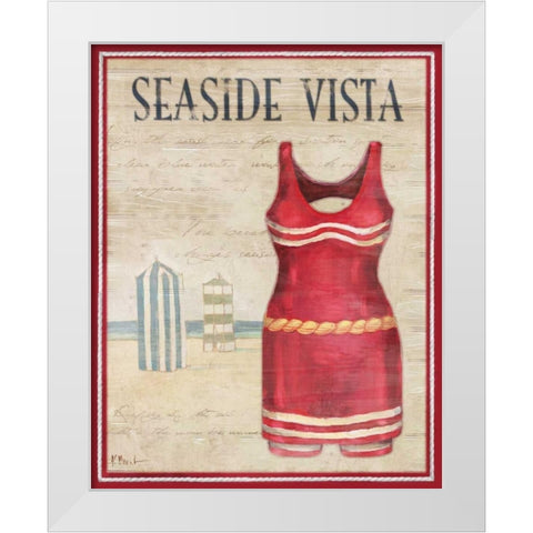 Seaside Vista White Modern Wood Framed Art Print by Brent, Paul