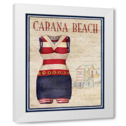 Cabana Beach White Modern Wood Framed Art Print by Brent, Paul