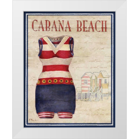Cabana Beach White Modern Wood Framed Art Print by Brent, Paul