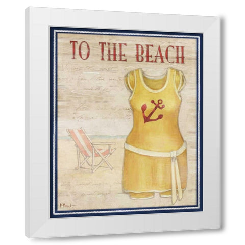 To the Beach White Modern Wood Framed Art Print by Brent, Paul