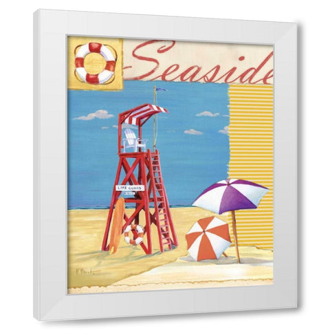 Lifeguard Collage I White Modern Wood Framed Art Print by Brent, Paul
