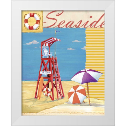 Lifeguard Collage I White Modern Wood Framed Art Print by Brent, Paul