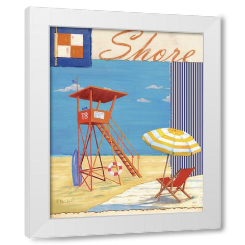 Lifeguard Collage II White Modern Wood Framed Art Print by Brent, Paul