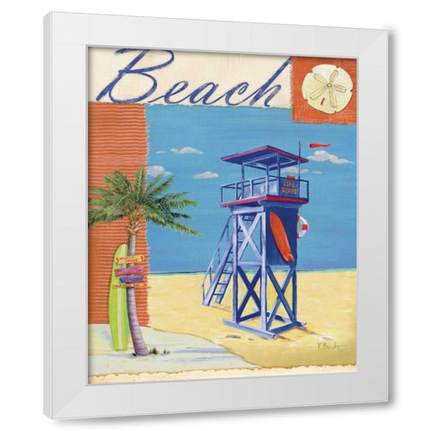 Lifeguard Collage III White Modern Wood Framed Art Print by Brent, Paul