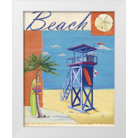 Lifeguard Collage III White Modern Wood Framed Art Print by Brent, Paul