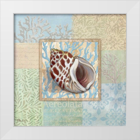Oceanic Shell Collage I White Modern Wood Framed Art Print by Brent, Paul