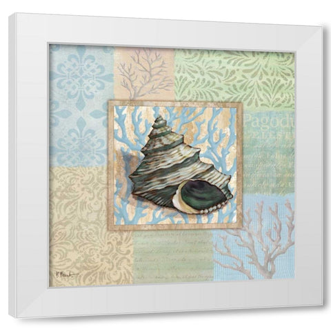 Oceanic Shell Collage II White Modern Wood Framed Art Print by Brent, Paul