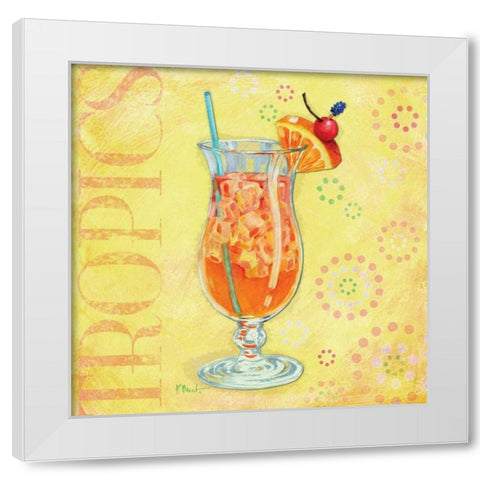 Calypso Cocktails IV White Modern Wood Framed Art Print by Brent, Paul