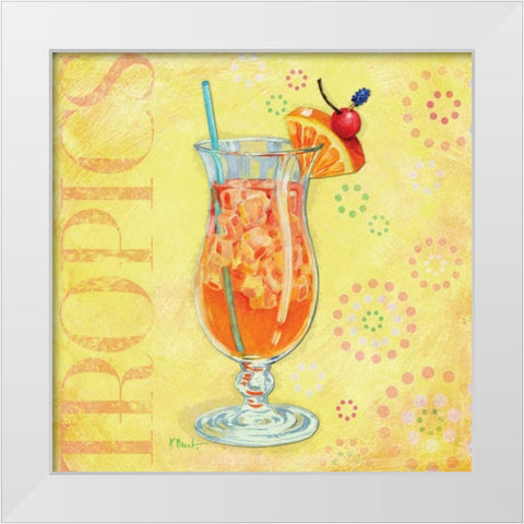 Calypso Cocktails IV White Modern Wood Framed Art Print by Brent, Paul
