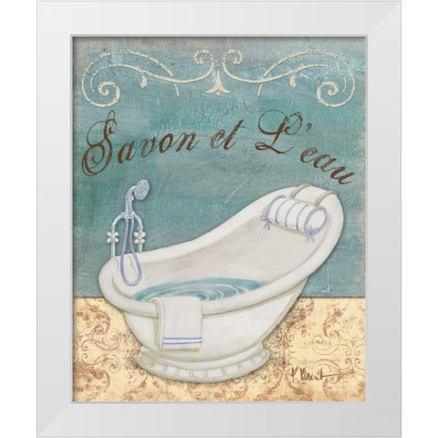 Parisian Bath II White Modern Wood Framed Art Print by Brent, Paul
