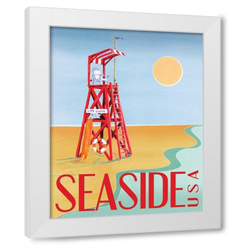 Beach Watch I White Modern Wood Framed Art Print by Brent, Paul