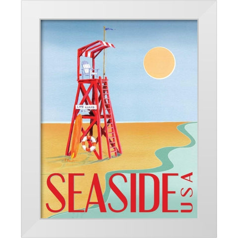 Beach Watch I White Modern Wood Framed Art Print by Brent, Paul