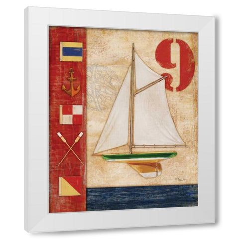 Model Yacht Collage I White Modern Wood Framed Art Print by Brent, Paul