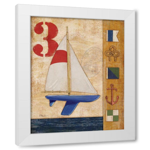 Model Yacht Collage II White Modern Wood Framed Art Print by Brent, Paul