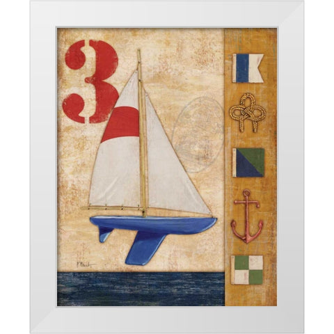 Model Yacht Collage II White Modern Wood Framed Art Print by Brent, Paul