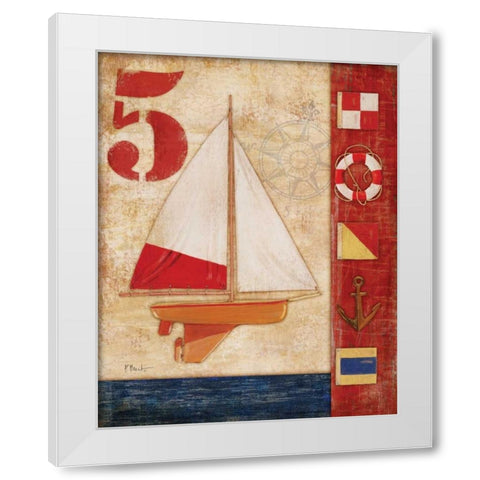 Model Yacht Collage IV White Modern Wood Framed Art Print by Brent, Paul