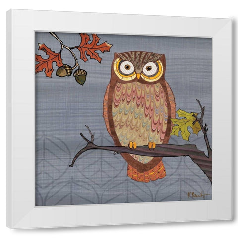 Awesome Owls II White Modern Wood Framed Art Print by Brent, Paul