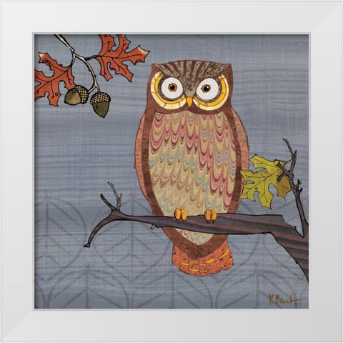 Awesome Owls II White Modern Wood Framed Art Print by Brent, Paul