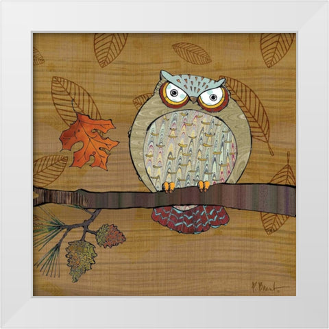 Awesome Owls III White Modern Wood Framed Art Print by Brent, Paul