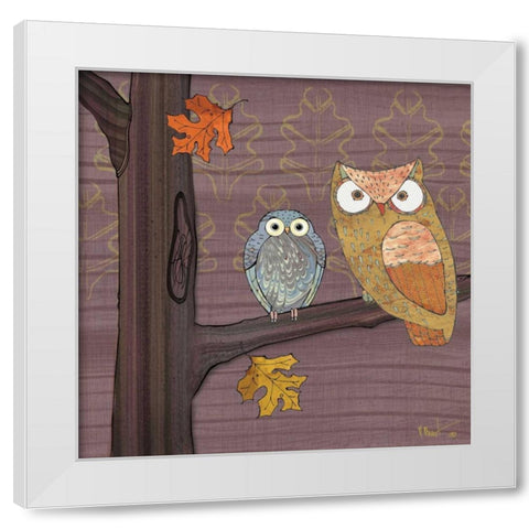 Awesome Owls IV White Modern Wood Framed Art Print by Brent, Paul