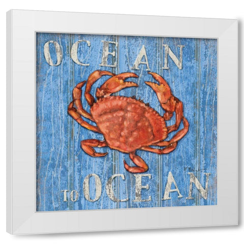 Coastal USA Red Crab White Modern Wood Framed Art Print by Brent, Paul