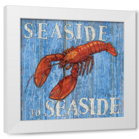 Coastal USA Lobster White Modern Wood Framed Art Print by Brent, Paul
