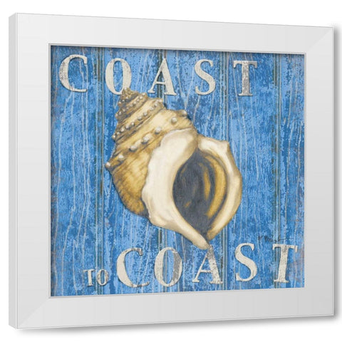 Coastal USA Conch White Modern Wood Framed Art Print by Brent, Paul