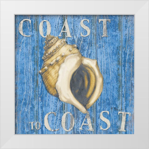 Coastal USA Conch White Modern Wood Framed Art Print by Brent, Paul