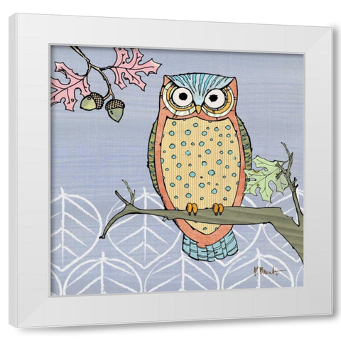 Pastel Owls II White Modern Wood Framed Art Print by Brent, Paul