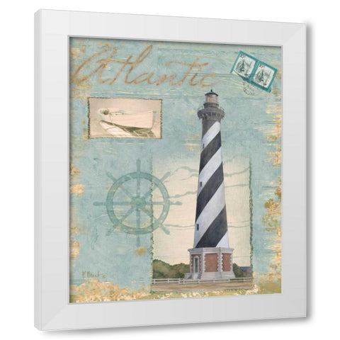 Seacoast Lighthouse I White Modern Wood Framed Art Print by Brent, Paul