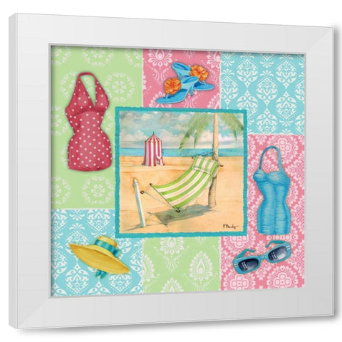 Beach Wear I White Modern Wood Framed Art Print by Brent, Paul