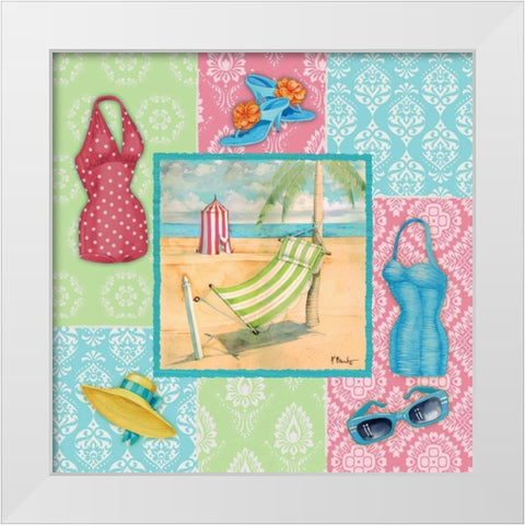 Beach Wear I White Modern Wood Framed Art Print by Brent, Paul