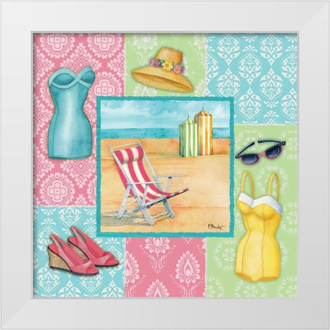 Beach Wear II White Modern Wood Framed Art Print by Brent, Paul