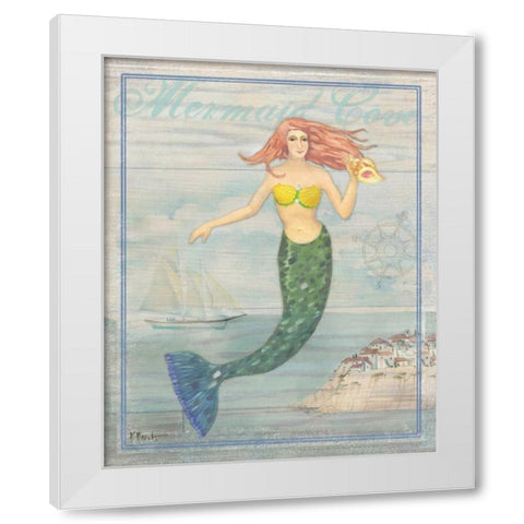 Mermaid Cove White Modern Wood Framed Art Print by Brent, Paul