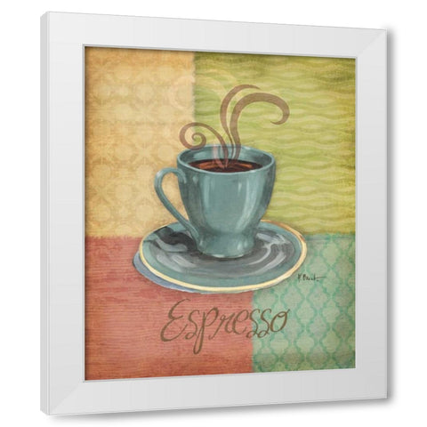 Quattro Coffee III White Modern Wood Framed Art Print by Brent, Paul