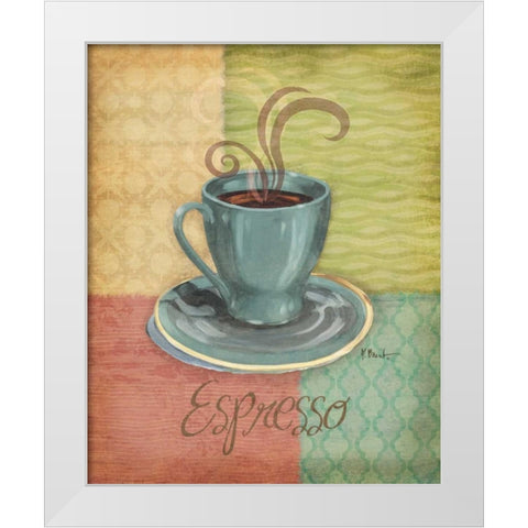 Quattro Coffee III White Modern Wood Framed Art Print by Brent, Paul