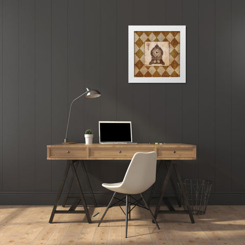 Vintage Harlequin I White Modern Wood Framed Art Print by Brent, Paul