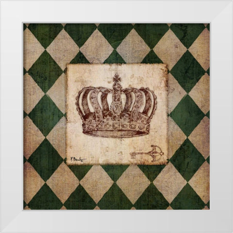 Vintage Harlequin III White Modern Wood Framed Art Print by Brent, Paul