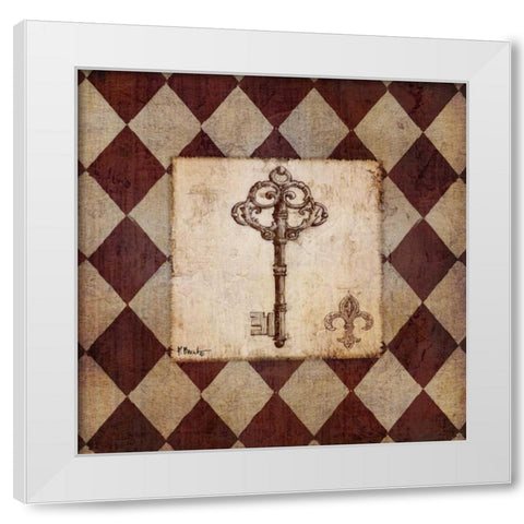 Vintage Harlequin IV White Modern Wood Framed Art Print by Brent, Paul