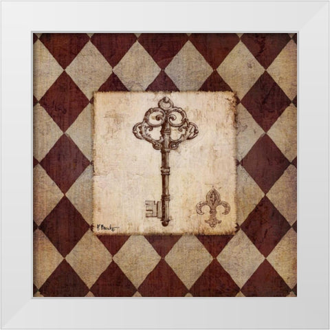 Vintage Harlequin IV White Modern Wood Framed Art Print by Brent, Paul
