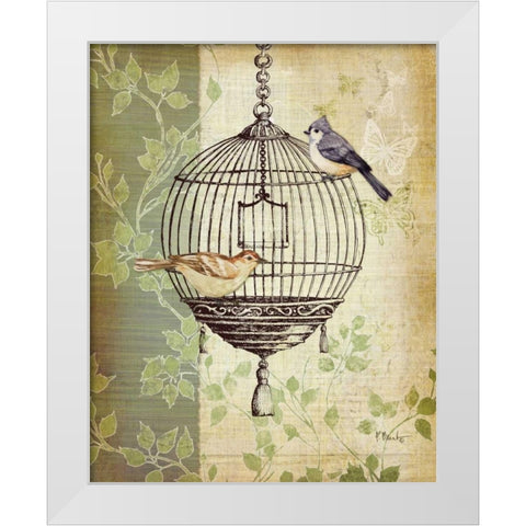 Botanical Birdcage I White Modern Wood Framed Art Print by Brent, Paul