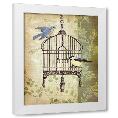 Botanical Birdcage II White Modern Wood Framed Art Print by Brent, Paul