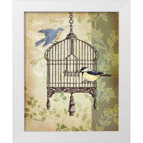Botanical Birdcage II White Modern Wood Framed Art Print by Brent, Paul